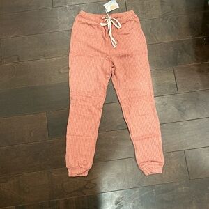 Coral Ribbed Joggers